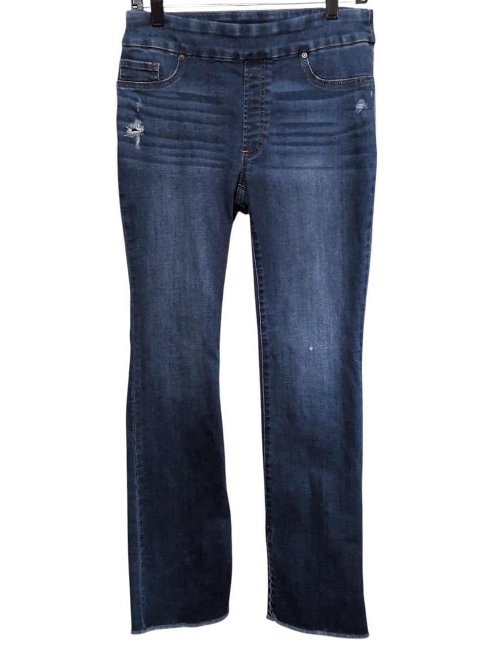 Chicos So Slimming Slim Boot Cut Jeans 2R US 12 Distressed Frayed Stretch 30x29